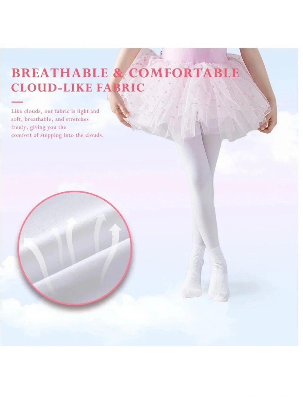 Honeysea Girls White Ballet Dance Tights Size Small 6-8 Years